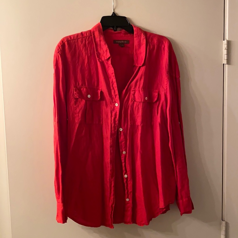 Tommy Bahama 100% Linen Red XL Top